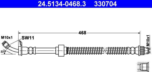 ATE 24.5134-0468.3 - Bremžu šļūtene ps1.lv