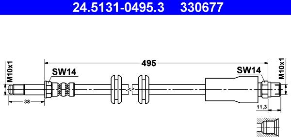 ATE 24.5131-0495.3 - Bremžu šļūtene ps1.lv