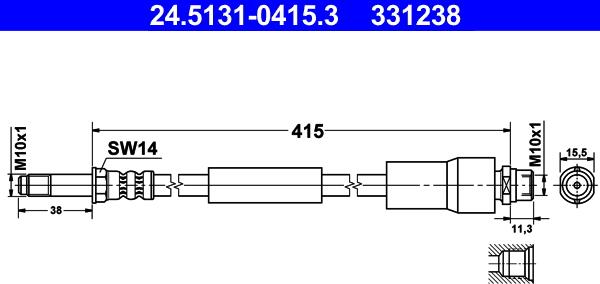 ATE 24.5131-0415.3 - Bremžu šļūtene ps1.lv