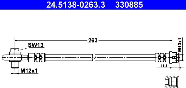 ATE 24.5138-0263.3 - Bremžu šļūtene ps1.lv