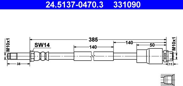 ATE 24.5137-0470.3 - Bremžu šļūtene ps1.lv