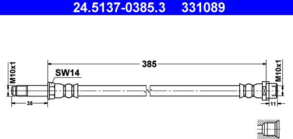 ATE 24.5137-0385.3 - Bremžu šļūtene ps1.lv