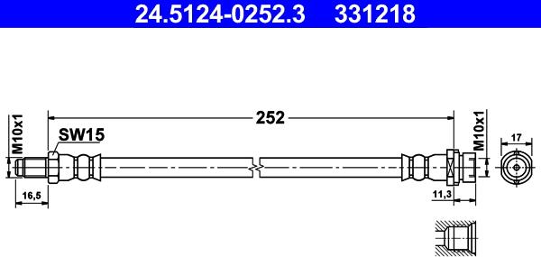 ATE 24.5124-0252.3 - Bremžu šļūtene ps1.lv