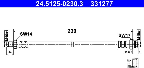 ATE 24.5125-0230.3 - Bremžu šļūtene ps1.lv