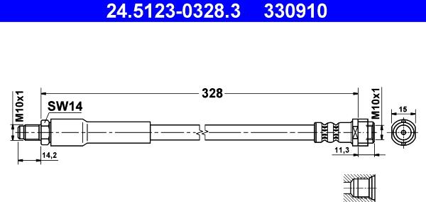 ATE 24.5123-0328.3 - Bremžu šļūtene ps1.lv