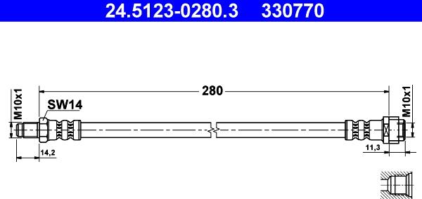 ATE 24.5123-0280.3 - Bremžu šļūtene ps1.lv