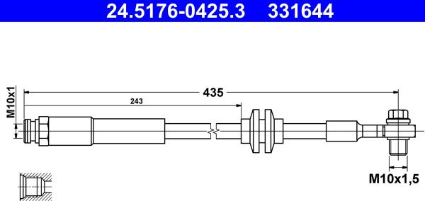 ATE 24.5176-0425.3 - Bremžu šļūtene ps1.lv