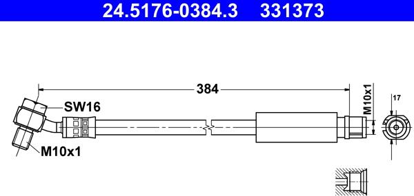 ATE 24.5176-0384.3 - Bremžu šļūtene ps1.lv