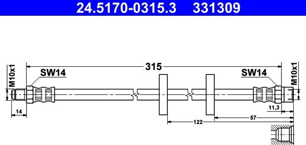 ATE 24.5170-0315.3 - Bremžu šļūtene ps1.lv