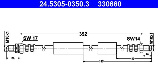 ATE 24.5305-0350.3 - Bremžu šļūtene ps1.lv