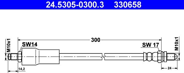 ATE 24.5305-0300.3 - Bremžu šļūtene ps1.lv