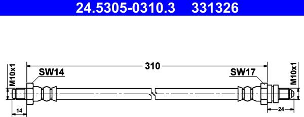 ATE 24.5305-0310.3 - Bremžu šļūtene ps1.lv