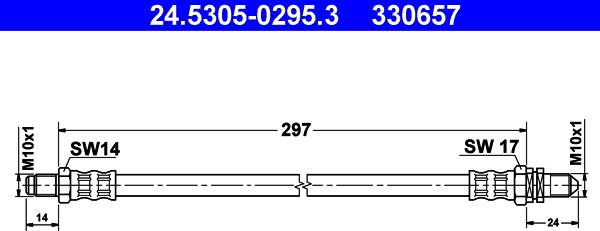 ATE 24.5305-0295.3 - Bremžu šļūtene ps1.lv