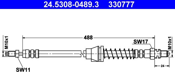 ATE 24.5308-0489.3 - Bremžu šļūtene ps1.lv