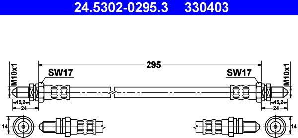 ATE 24.5302-0295.3 - Bremžu šļūtene ps1.lv