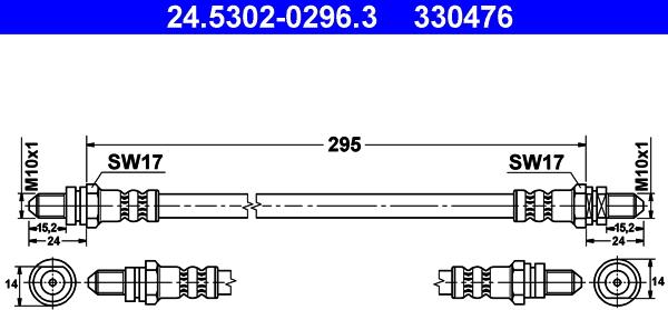 ATE 24.5302-0296.3 - Bremžu šļūtene ps1.lv