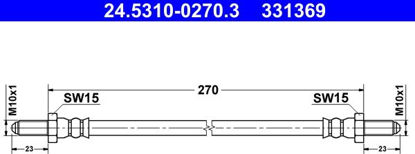 ATE 24.5310-0270.3 - Bremžu šļūtene ps1.lv