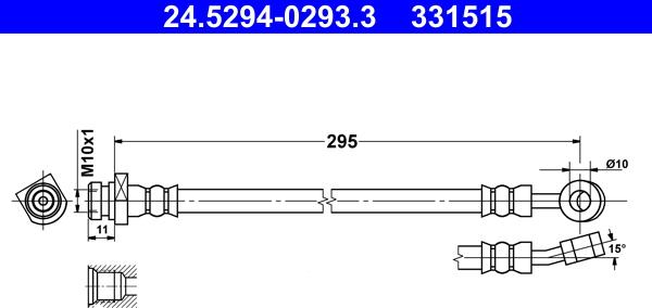 ATE 24.5294-0293.3 - Bremžu šļūtene ps1.lv