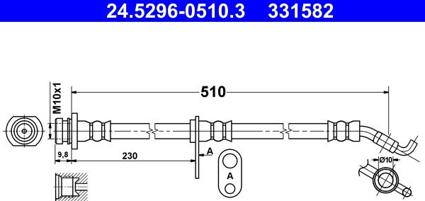 ATE 24.5296-0510.3 - Bremžu šļūtene ps1.lv