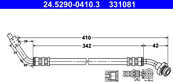 ATE 24.5290-0410.3 - Bremžu šļūtene ps1.lv