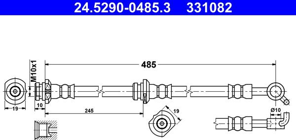 ATE 24.5290-0485.3 - Bremžu šļūtene ps1.lv