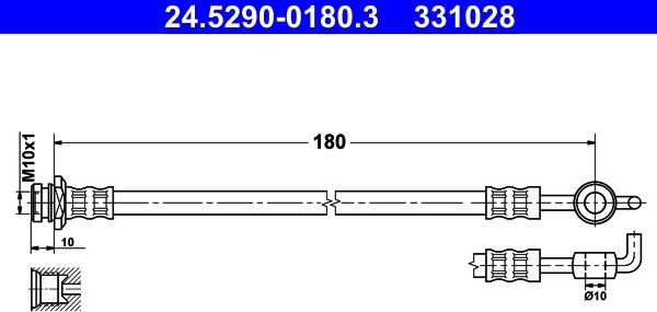 ATE 24.5290-0180.3 - Bremžu šļūtene ps1.lv