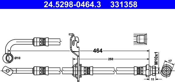 ATE 24.5298-0464.3 - Bremžu šļūtene ps1.lv