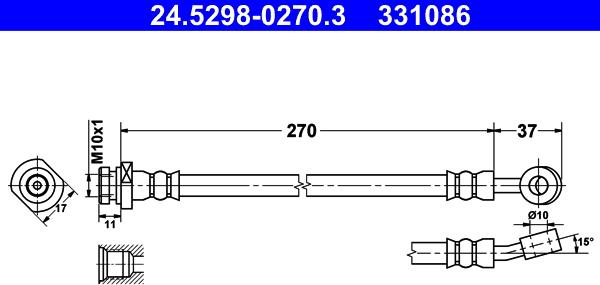 ATE 24.5298-0270.3 - Bremžu šļūtene ps1.lv