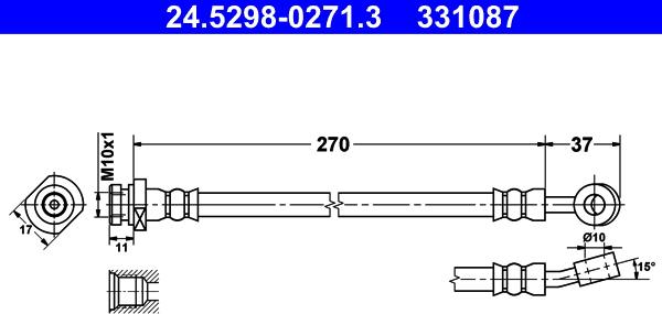 ATE 24.5298-0271.3 - Bremžu šļūtene ps1.lv