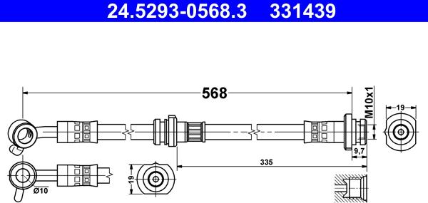 ATE 24.5293-0568.3 - Bremžu šļūtene ps1.lv