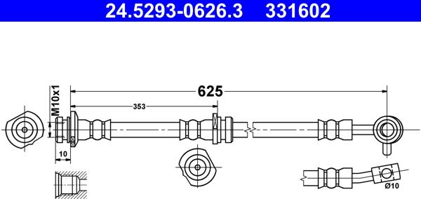 ATE 24.5293-0626.3 - Bremžu šļūtene ps1.lv