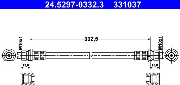 ATE 24.5297-0332.3 - Bremžu šļūtene ps1.lv