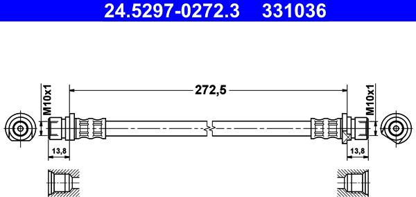 ATE 24.5297-0272.3 - Bremžu šļūtene ps1.lv