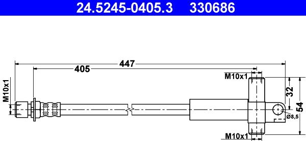 ATE 24.5245-0405.3 - Bremžu šļūtene ps1.lv