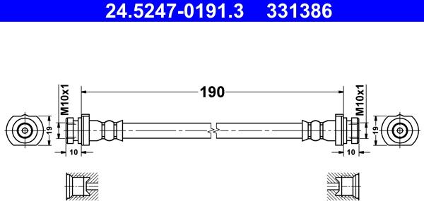 ATE 24.5247-0191.3 - Bremžu šļūtene ps1.lv