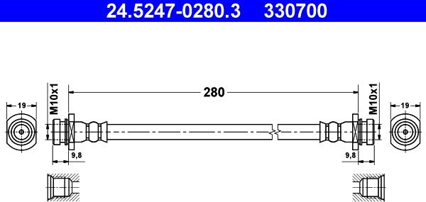 ATE 24.5247-0280.3 - Bremžu šļūtene ps1.lv