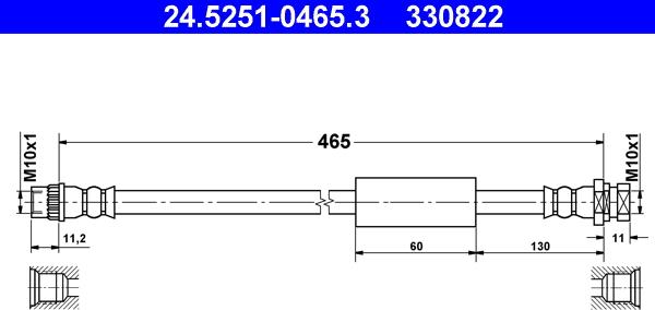 ATE 24.5251-0465.3 - Bremžu šļūtene ps1.lv