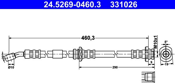 ATE 24.5269-0460.3 - Bremžu šļūtene ps1.lv