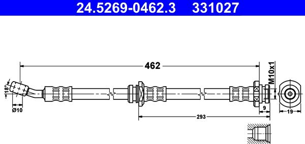 ATE 24.5269-0462.3 - Bremžu šļūtene ps1.lv