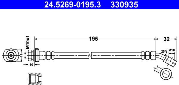 ATE 24.5269-0195.3 - Bremžu šļūtene ps1.lv