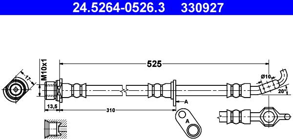 ATE 24.5264-0526.3 - Bremžu šļūtene ps1.lv