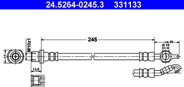 ATE 24.5264-0245.3 - Bremžu šļūtene ps1.lv