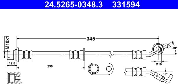 ATE 24.5265-0348.3 - Bremžu šļūtene ps1.lv