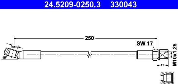 ATE 24.5209-0250.3 - Bremžu šļūtene ps1.lv