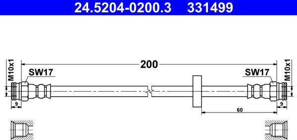 ATE 24.5204-0200.3 - Bremžu šļūtene ps1.lv