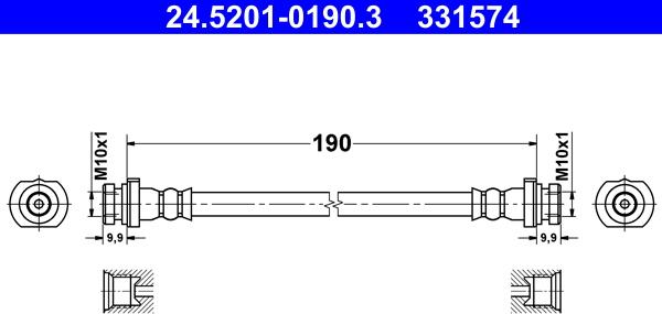 ATE 24.5201-0190.3 - Bremžu šļūtene ps1.lv