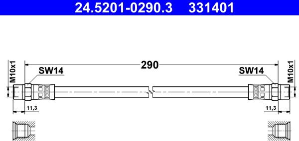 ATE 24.5201-0290.3 - Bremžu šļūtene ps1.lv