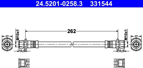 ATE 24.5201-0258.3 - Bremžu šļūtene ps1.lv