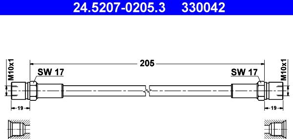 ATE 24.5207-0205.3 - Bremžu šļūtene ps1.lv