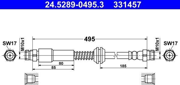 ATE 24.5289-0495.3 - Bremžu šļūtene ps1.lv